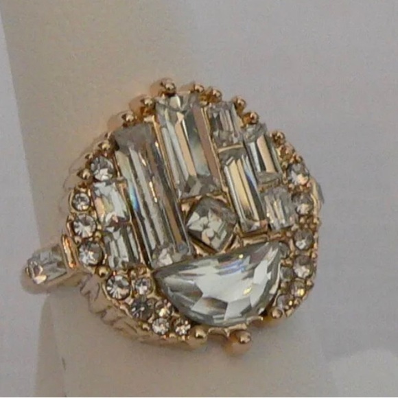 Park Lane Gatsby Ring Gold 🆕 Handset Austrian Crystals Size 8 - Picture 5 of 10